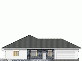 Rzut projektu Helenka II z garażem 2st. - Elewacja