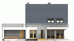 Rzut projektu Oleg z G2 z garażem 2st. - Elewacja