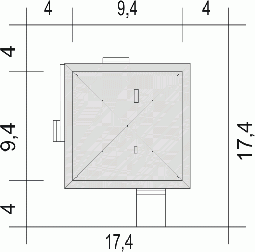 Rzut projektu Tadeusz - Usytuowanie na działce