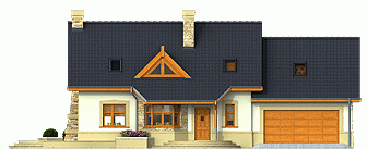 Rzut projektu Agatka II z G2 z garażem 2st. - Elewacja