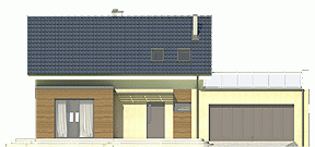 Rzut projektu Eco 1 z G2 z garażem 2st. - Elewacja