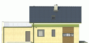 Rzut projektu Eco 1 z G2 z garażem 2st. - Elewacja