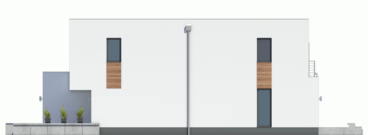 Rzut projektu Eco 4 z garażem - Elewacja