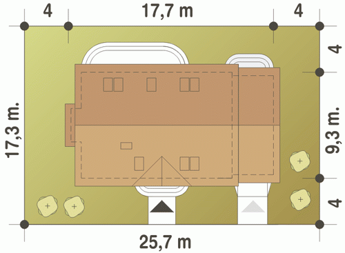 Rzut projektu Amelia V z garażem - Usytuowanie na działce