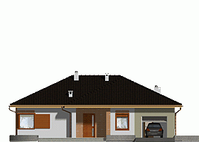 Rzut projektu Jerzyk II z garażem - Elewacja