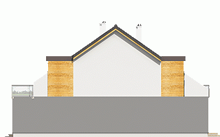 Rzut projektu Gwarek II z garażem - Elewacja