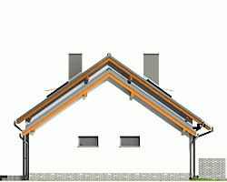 Rzut projektu Hirek trend z garażem - Elewacja