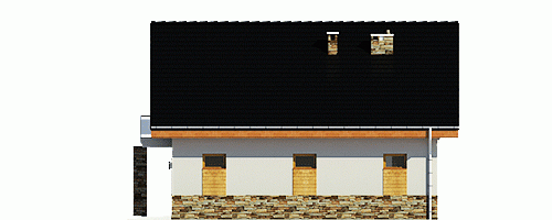 Rzut projektu Jarząbek z garażem - Elewacja