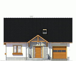 Rzut projektu Inka II z garażem - Elewacja