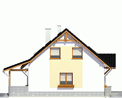 Rzut projektu Inka II z garażem - Elewacja