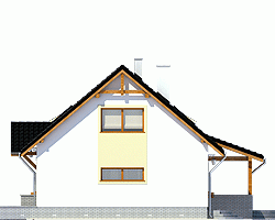 Rzut projektu Inka II z garażem - Elewacja