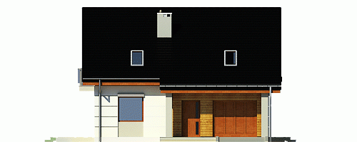 Rzut projektu Nowinka III z garażem - Elewacja