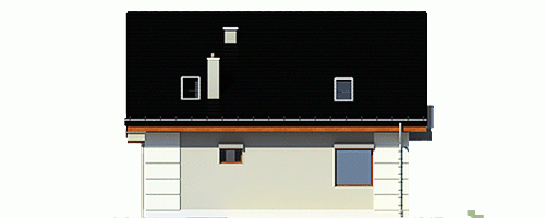 Rzut projektu Nowinka III z garażem - Elewacja