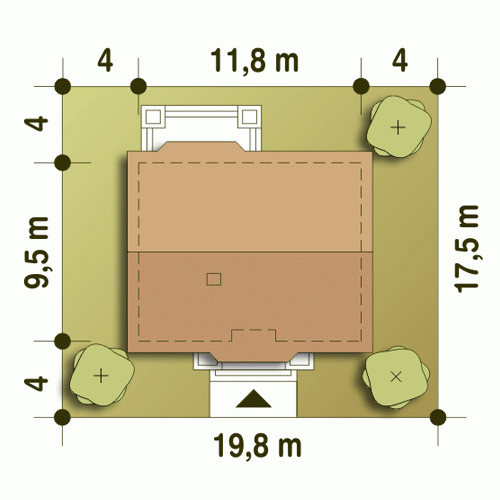 Rzut projektu Ares trend bez garazu - Usytuowanie na działce