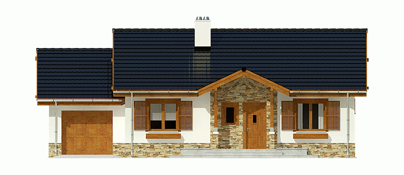 Rzut projektu Ares z garazem z garażem - Elewacja