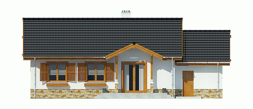 Rzut projektu Ares z garazem z garażem - Elewacja