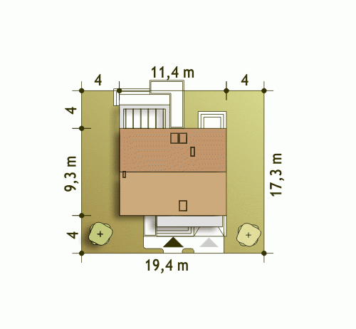 Rzut projektu Emma trend z garażem - Usytuowanie na działce
