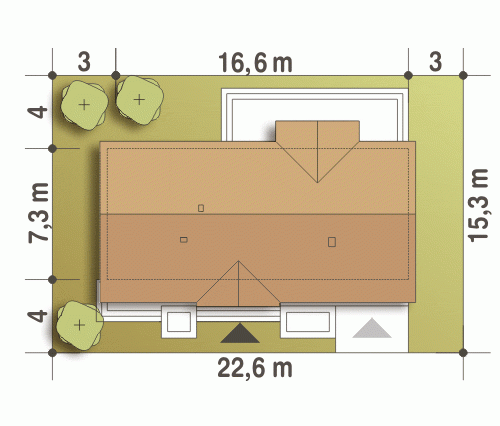 Rzut projektu Siewka z garażem - Usytuowanie na działce