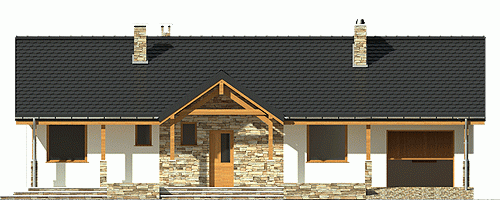 Rzut projektu Siewka z garażem - Elewacja