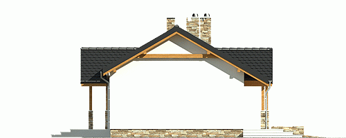 Rzut projektu Siewka z garażem - Elewacja