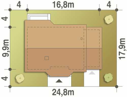 Rzut projektu Julek styl z garażem - Usytuowanie na działce