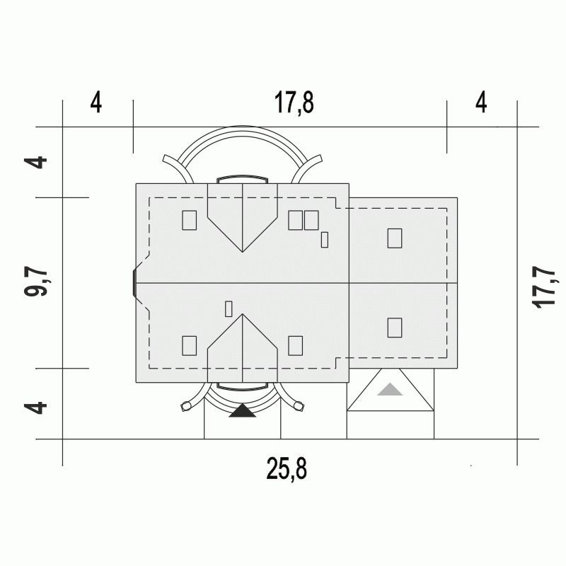 Rzut projektu Dom Dla Ciebie 1 w3 A1 z garażem 2st. - Usytuowanie na działce