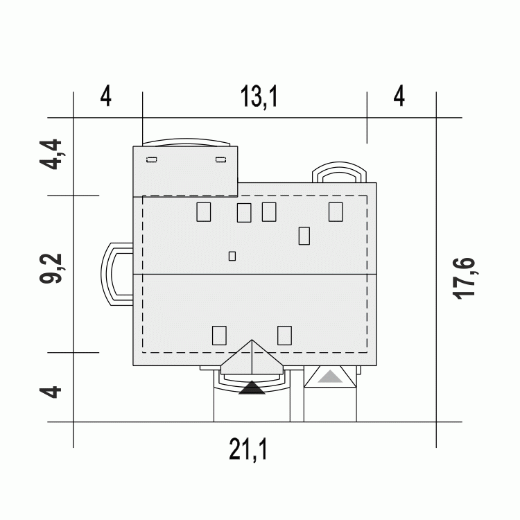 Rzut projektu Julia A1 z garażem - Usytuowanie na działce