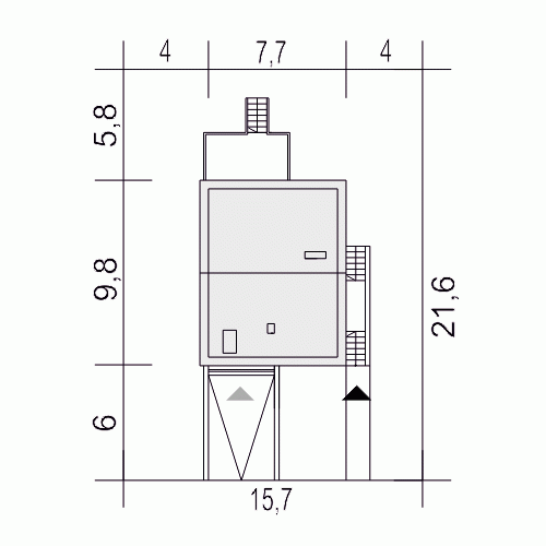 Rzut projektu Grab z garażem - Usytuowanie na działce