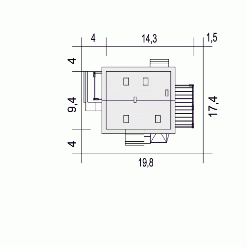 Rzut projektu Monika z wiatą - Usytuowanie na działce