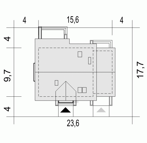 Rzut projektu Daria z garażem - Usytuowanie na działce