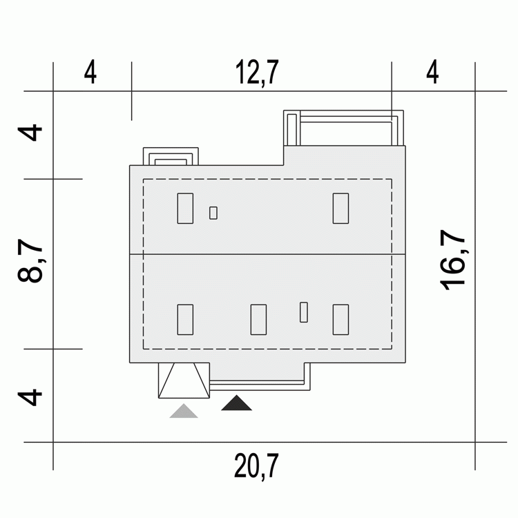 Rzut projektu Westa z garażem - Usytuowanie na działce