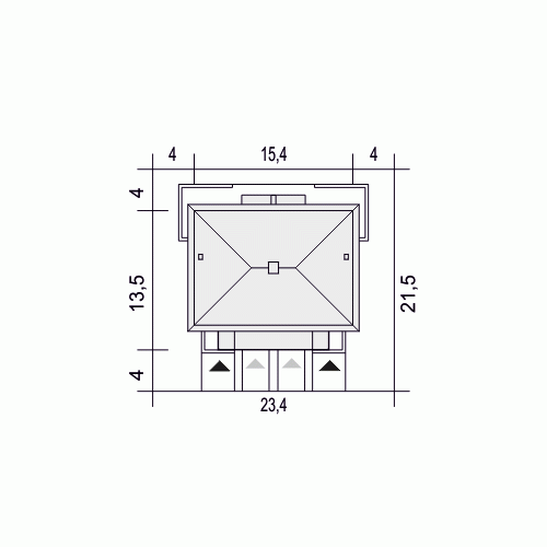 Rzut projektu Zyta A-BL1 z garażem - Usytuowanie na działce