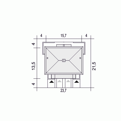 Rzut projektu Zyta A-BL z garażem - Usytuowanie na działce
