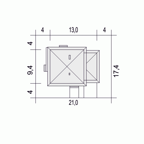 Rzut projektu Tadeusz z garażem - Usytuowanie na działce