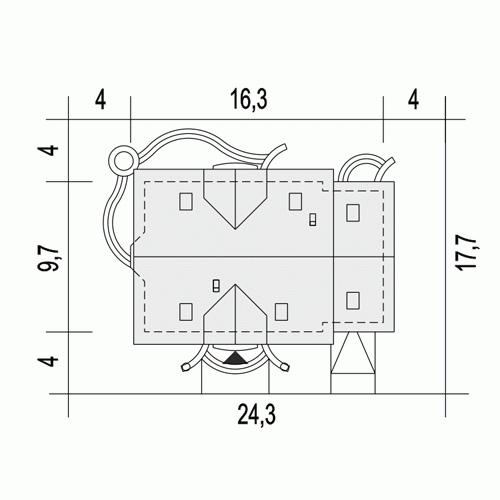 Rzut projektu Dom Dla Ciebie 7 z garażem - Usytuowanie na działce