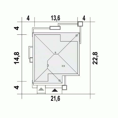 Rzut projektu Kalcyt z garażem - Usytuowanie na działce