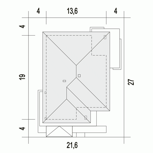 Rzut projektu Bursztyn z garażem 2st. - Usytuowanie na działce