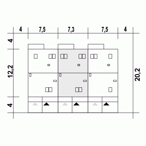 Rzut projektu Głuszec III Mode A-SZ z garażem - Usytuowanie na działce