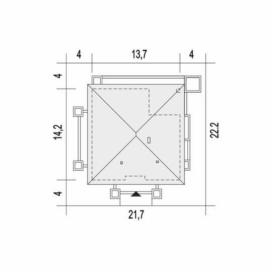 Rzut projektu Klara II - Usytuowanie na działce