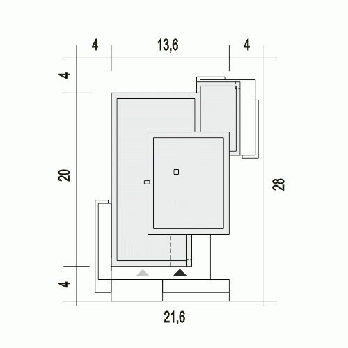Rzut projektu Bursztyn III A1 z garażem 2st. - Usytuowanie na działce