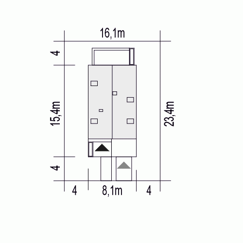 Rzut projektu Kosma z garażem - Usytuowanie na działce