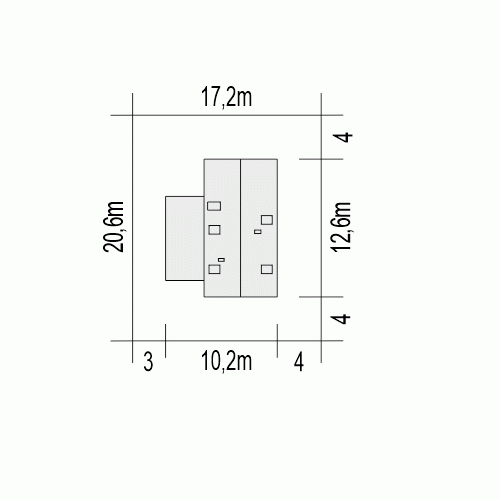 Rzut projektu Gabi z garażem - Usytuowanie na działce
