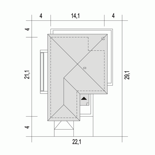 Rzut projektu Laura z garażem 2st. - Usytuowanie na działce