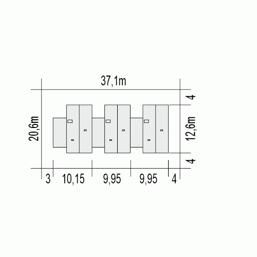Rzut projektu Gabi A-SZ z garażem - Usytuowanie na działce