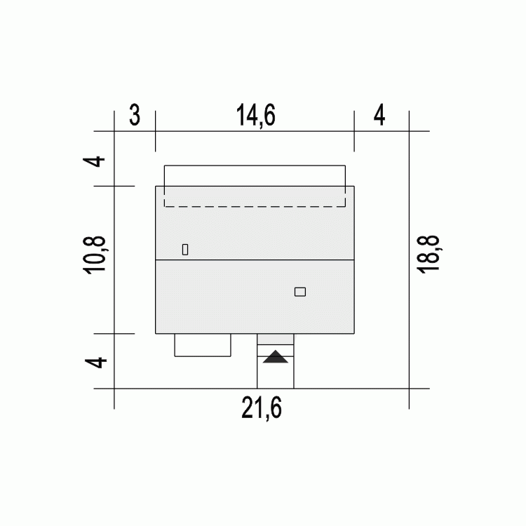 Rzut projektu Hyzop IV - Usytuowanie na działce