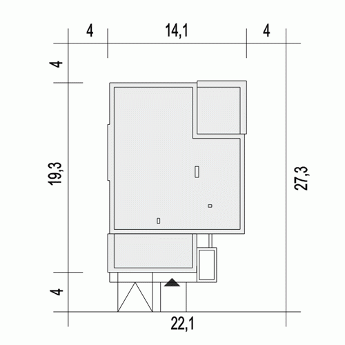 Rzut projektu Klara VIII z garażem - Usytuowanie na działce