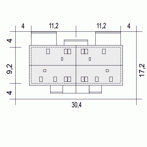 Rzut projektu Igor IV A-BL z garażem - Usytuowanie na działce