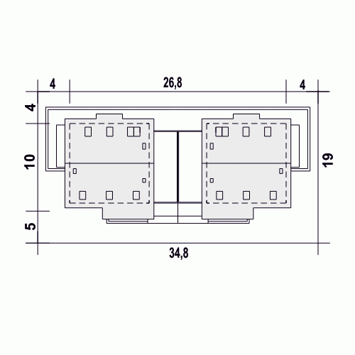 Rzut projektu Strzyżyk II A-BL z garażem - Usytuowanie na działce