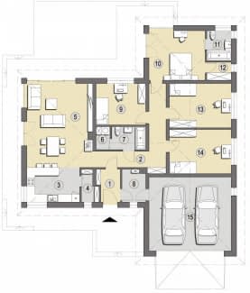 Rzut projektu Acapulco A - Parter