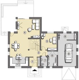 Rzut projektu Budva - Parter